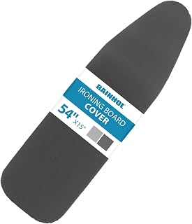 RAINHOL Black Aluminum Coated Ironing Board Cover 15"x54" Elastic Edge | Extra Thick Heavy Duty Stain & Scorch Resistant Padded Replacement Cover