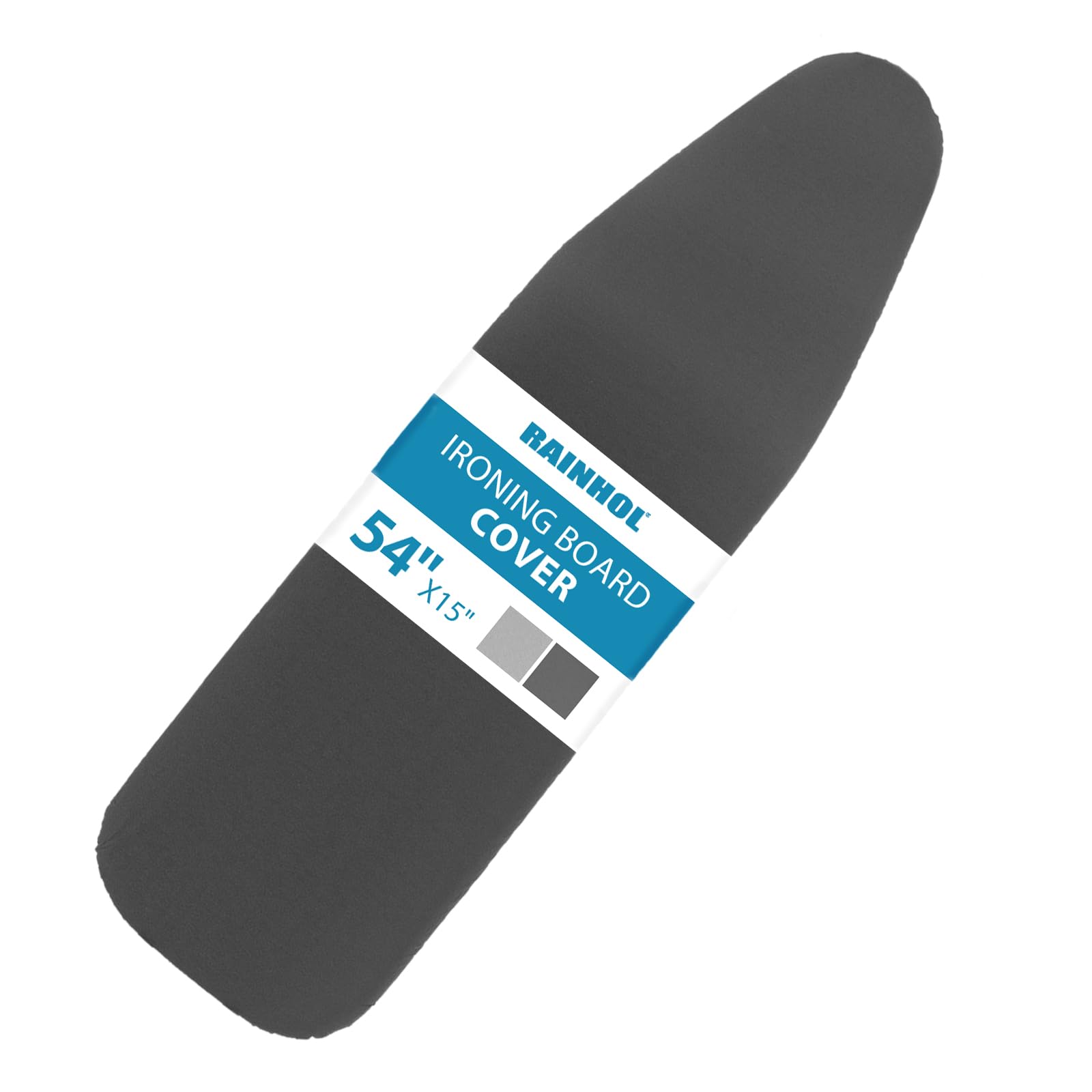 RAINHOL Black Aluminum Coated Ironing Board Cover 15"x54" Elastic Edge | Extra T