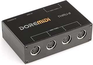 HXBER MIDI Box 1-in 6-Out MIDI Splitter Converter Host Box Plug and Play Compatible with All MIDI Standard Interfaces Devices MIDI Interface