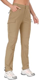 GymBrave Women's Hiking Cargo Pants Quick Dry Outdoor Camping Capris Water Resistant UPF 50 with Zipper Pockets