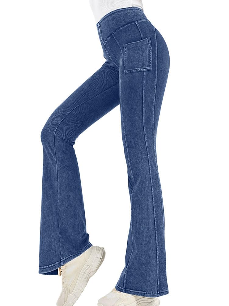 Onsoyours Jeggings Women's Stretch Comfortable High Waist Bootcut Jeans Leggings