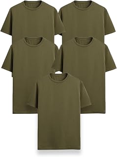 Generico Easy Fit T-Shirt, Pack of 5 Men's T-Shirts, Short Sleeves, 100% Cotton, Regular Fit, Unisex, Casual - Gym - Sports - Urban
