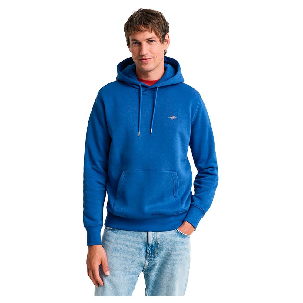 GANT Men's Hooded Sweatshirt Pullover Normal, Black