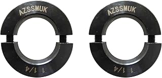 AZSSMUK Shaft Collar Bore 1-1/4'' Double Split Black Oxide Set Screw Durable Shaft Collars Suitable for Machinery and Industrial Use 2 Pieces
