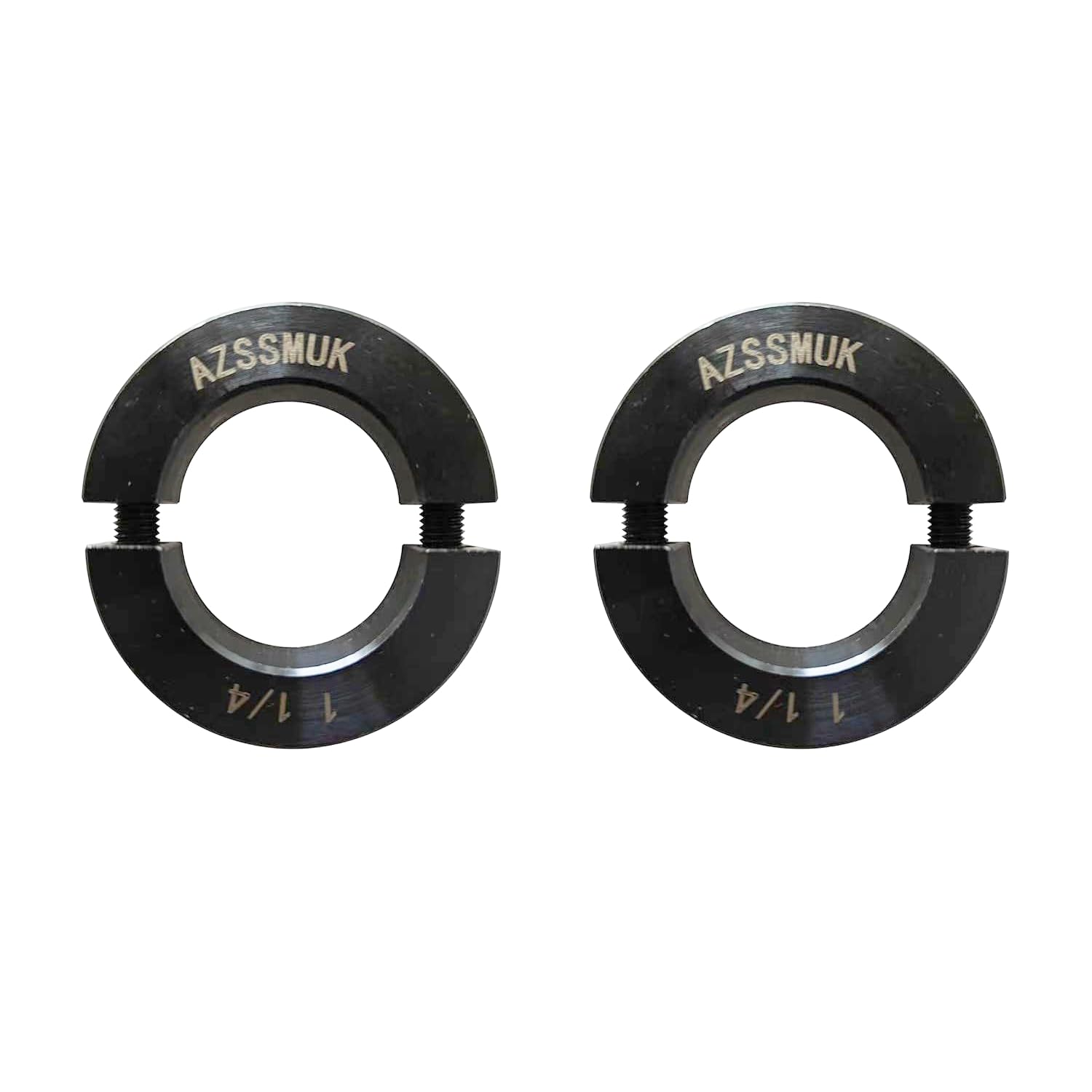 AZSSMUK Shaft Collar Bore 1-1/4'' Double Split Black Oxide Set Screw Durable Sha