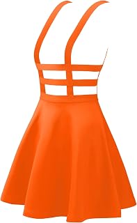 Allegra K Women's Pleated Overall Halloween Gothic 2025 Elastic Waist Kawaii A-Line Braces Suspender Skirt