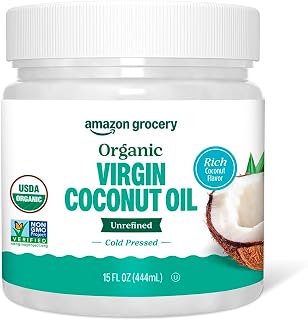 Amazon Grocery, Organic Virgin Coconut Oil, Non GMO, 15 Fl Oz (Previously Amazon Fresh, Packaging May Vary)