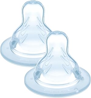 MAM Size X Teat (Set of 2), Breastfeeding from 6+ Months | Flat and symmetrical shape, SkinSoft silicone, extra fast flow, for thick liquids and first food, BPA/BPS free