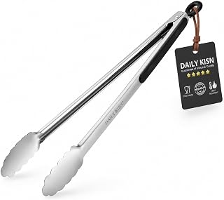 Grill Tongs, 17 Inch Extra Long Stainless Steel BBQ Tongs (17", 1PC) | UP to 600 °F | For Cooking/Serving/Grilling | Heat-Resistant | Dishwasher Safe