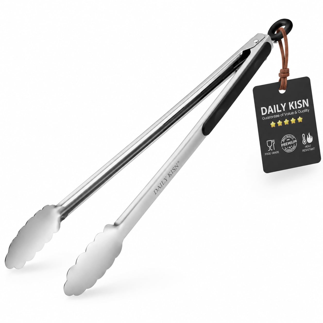 Grill Tongs, 17 Inch Extra Long Stainless Steel BBQ Tongs (17", 1PC) | UP to 600