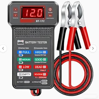 Car Battery Tester,12V Digital Automotive Batteries Tester,Alternator Charging Analyzer,Voltmeter with LCD Display and LED Indication, Voltage Indicator for Car Truck Motorcycle Electrical Tools