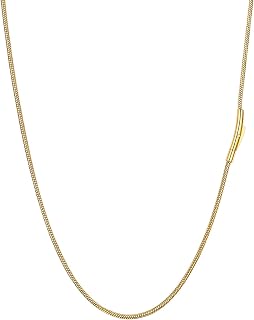 FaithHeart Men's Round Snake Chain Stainless Steel