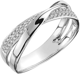 Women's Fashion Cross Ring, Shiny Zirconia Engagement Jewelry Accessory