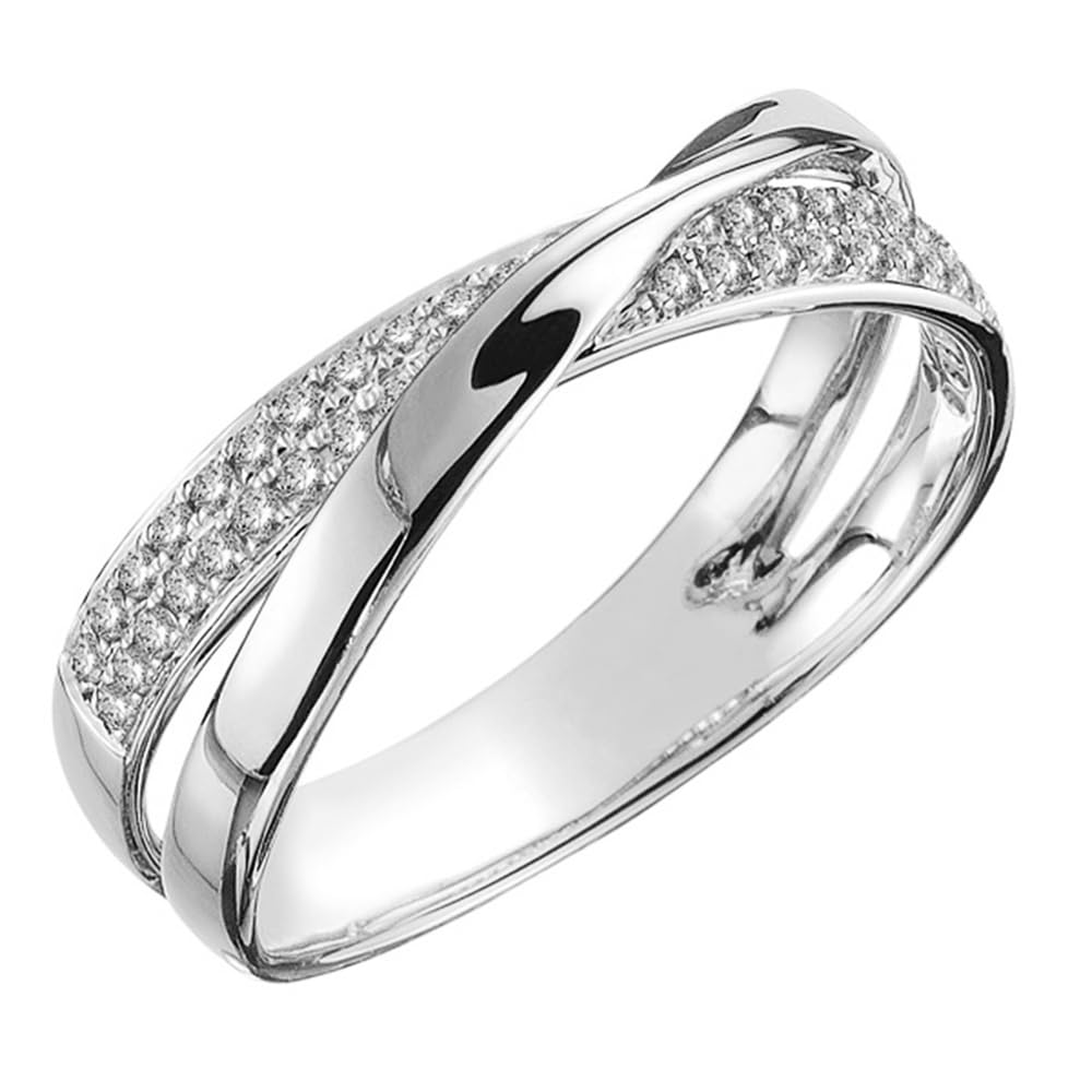 Women's Fashion Cross Ring, Shiny Zirconia Engagement Jewelry Accessory