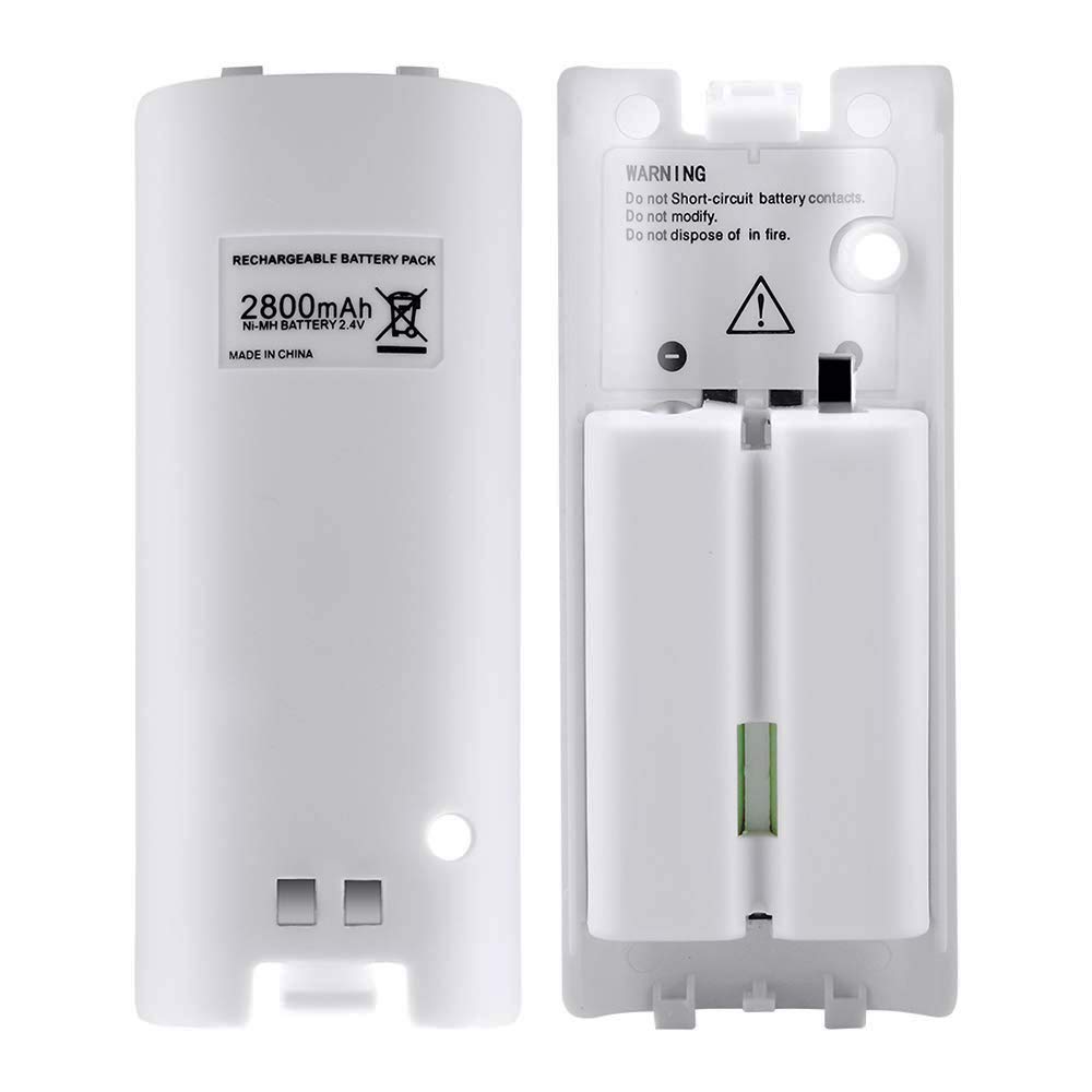 NIFERY Wii Remote Batteries Rechargeable, 2 Pack 2800mAh Rechargeable Batteries 