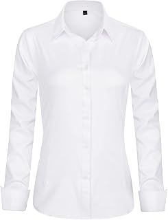 J.VER Women Long Sleeve Button Down Shirt Pleated Pleated Work Office Shirt