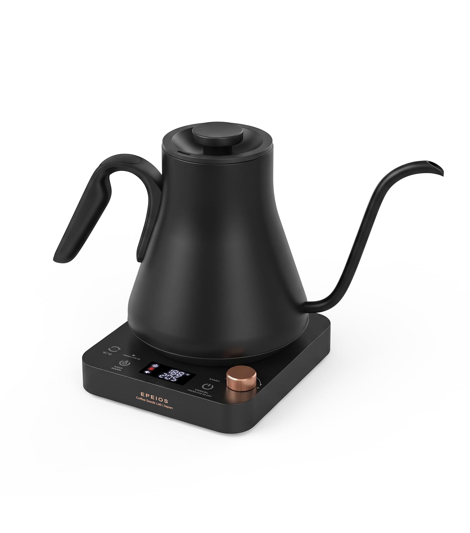 Epeios Gooseneck Electric Kettle ±1°F Temperature Control,1200W,0.9L,Black | Rap