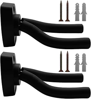 Tioamy Guitar Wall Hanger Stands Ukulele Mount Violin Hook Keep Holder Display Rack Bracket Bass Accessories Set of 2
