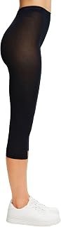 ESPRIT Women's Cotton Capri Leggings Breathable Cotton Elegant Thin Opaque Solid Colour Belt Comfort No Pressure on the Waist Excellent Fit No Slip 1 Pair