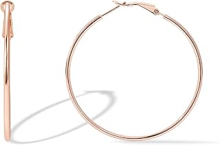 PAVOI Gold Hoop Earrings for Women, 14K Gold Plated Paddle-Back Hoops