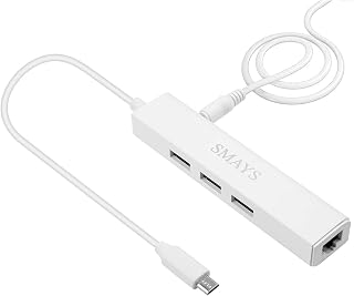 Ethernet Adapter for Google Chromecast Ultra Audio 1 2, Fire Stick -Micro b | Micro USB OTG Cable, Rj45 Port, USB Hub Powered