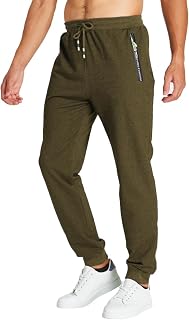 ZOXOZ Men's Cotton Jogging Bottoms with Zip Pockets Sweatpants Men's Trousers
