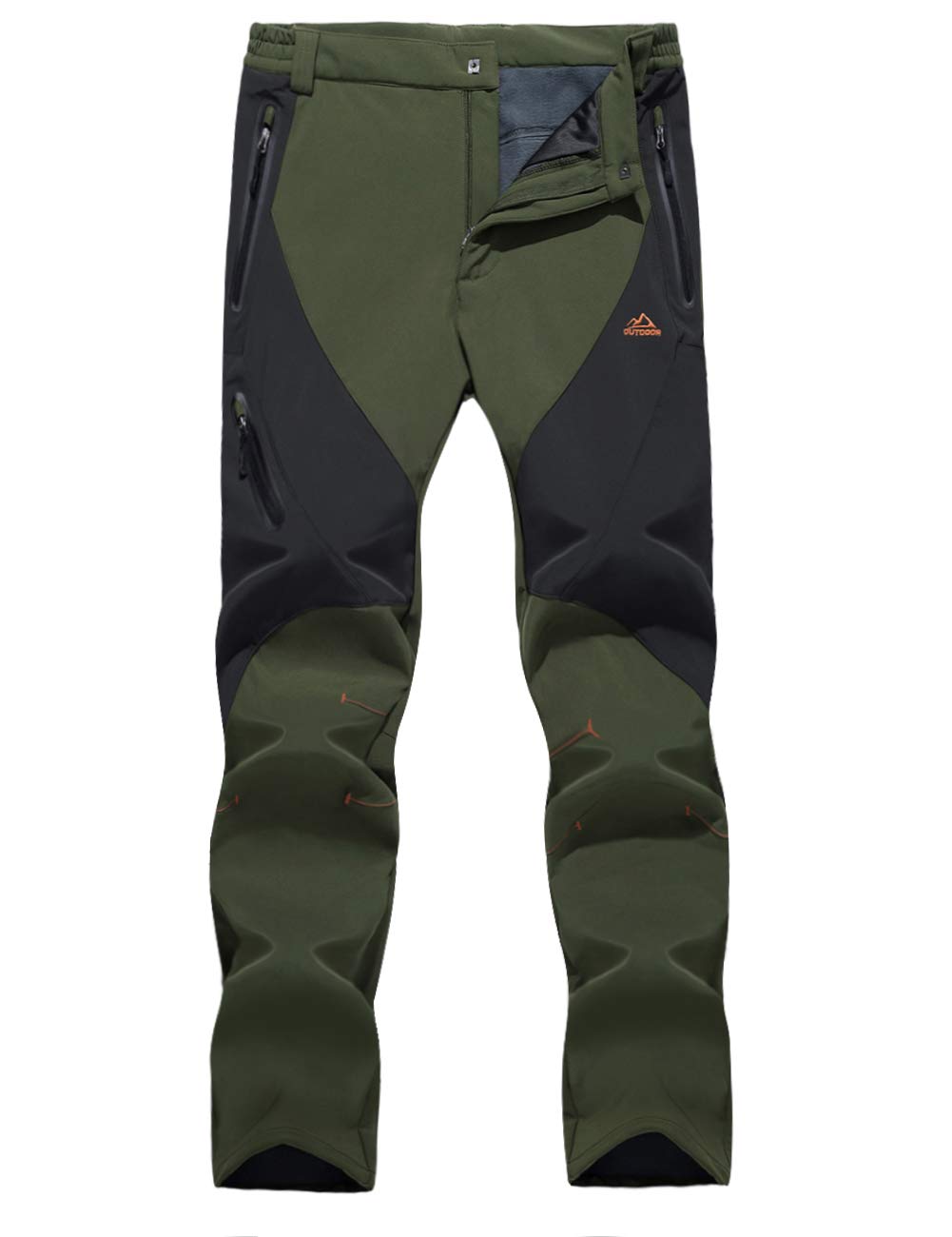 EKLENTSON Men's Waterproof Softshell Fleece Lined Outdoor Walking Trousers Warm 