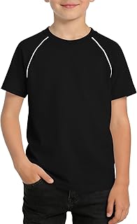 Haloumoning Boys Short Sleeve Raglan T-Shirts Kids Summer Crewneck Basic Tees Casual Tops 5-14 Years