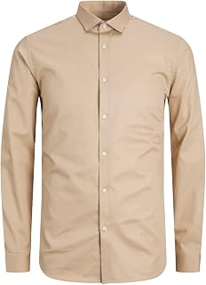 JACK & JONES Dress Shirt Slim Fit Dress Shirt, White Pepper/Fit: Slim Fit