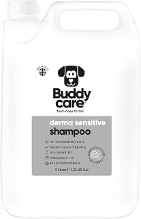 Derma Sensitive Dog Shampoo by Buddycare | With Aloe Vera and Pro Vitamin B5 (5l) | Perfect for Smelly Dogs with Itchy & Sensitive Skin | Vegan Dog Shampoo Professional