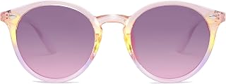 SOJOS Retro Round Polarized Sunglasses for Women Men Classic Vintage Sunnies SJ2069