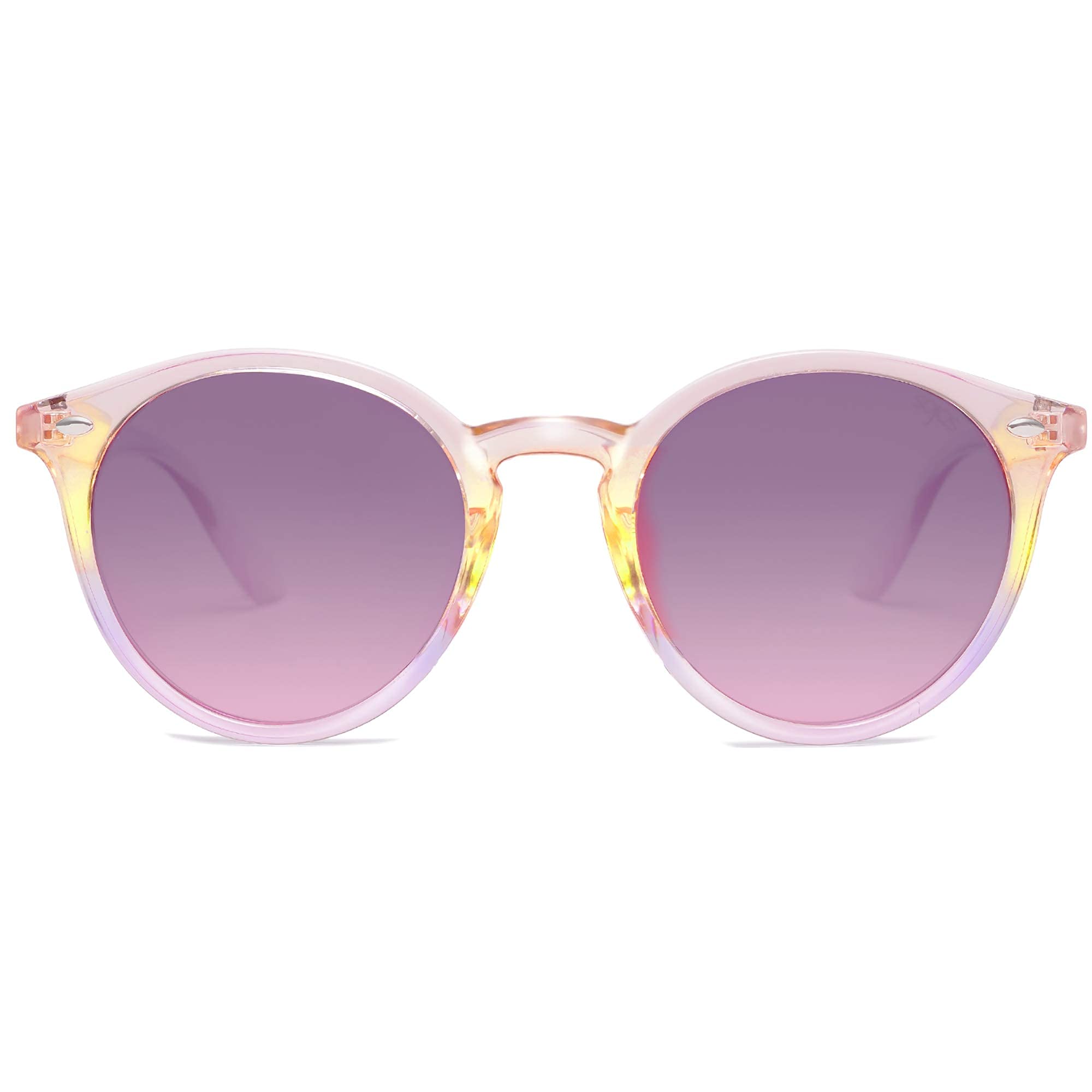 SOJOS Retro Round Polarized Sunglasses for Women Men Classic Vintage Sunnies SJ2