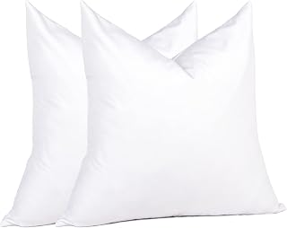 puredown® Euro Pillow Inserts 26 x 26 (Pack of 2, White), Down Feather Pillow Stuffer, Premium White Pillows for Bed, Couch, and Cushion