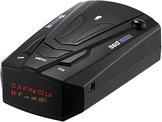 Speed Camera Detector, Car Radar Detector, Long-Range Radar Detector with Voice Reminder System, 360-Degree Coverage, Detects Upcoming Hazards for Vehicles (Black)