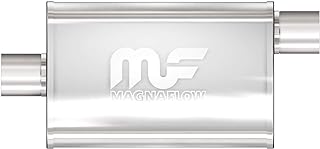 MagnaFlow Performance Exhaust Muffler 11226 | Deep Signature Sound, 4x9x14" Oval, Stainless Steel, 2.5"/2.5" Inlet/Outlet, Offset/Center
