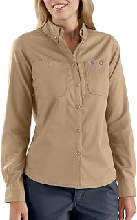 Carhartt Women's Rugged Professional Long Sleeve Shirt – Dirt-Resistant Long-Sleeved Shirt Made from Medium Weight Fabric