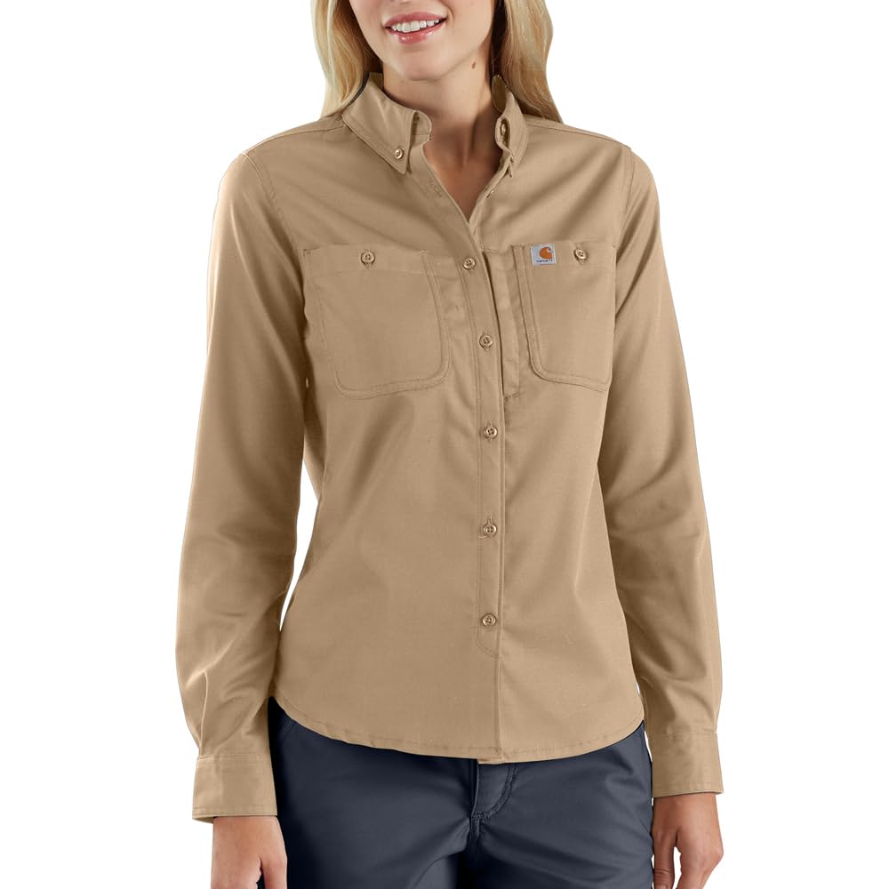 Carhartt Women's Rugged Professional Long Sleeve Shirt – Dirt-Resistant Long-Sle