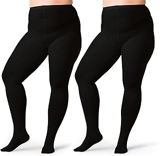 Silky Toes Plus Size Opaque Winter Tights for Women 80D-Thick Warm Durable & Comfortable Stretch Pantyhose for Curvy Woman