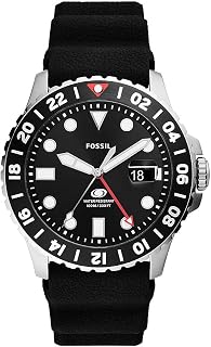 Fossil Blue Men's Watch GMT Movement with Stainless Steel Bracelet or Leather Strap