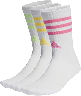 adidas Unisex Adult 3-Stripes Cushioned Crew Socks 3 Pairs