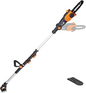 WORX Cordless Pole Saw, 20V 8" Chainsaw, WG349.9 | Battery & Charger not Included, PowerShare, Up to 13.3 ft Reach; Weighs 8 LBS, 3 Cutting Angles, Tool-Free Telescoping Pole