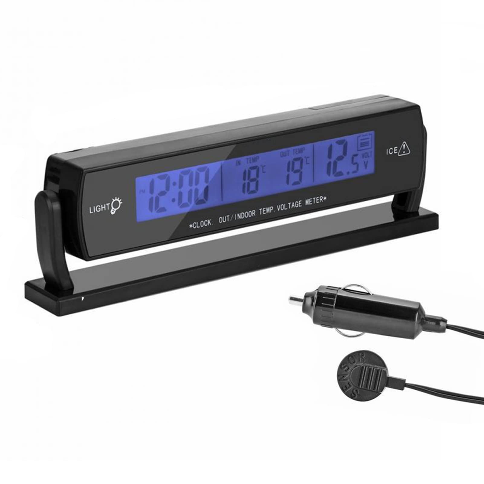 VBESTLIFE Multi-Function Digital Car Auto Voltage Alarm Clock with Inside/Outsid