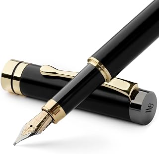 Wordsworth & Black Bamboo Wood Fountain Pen Set for Writing, Medium Nib