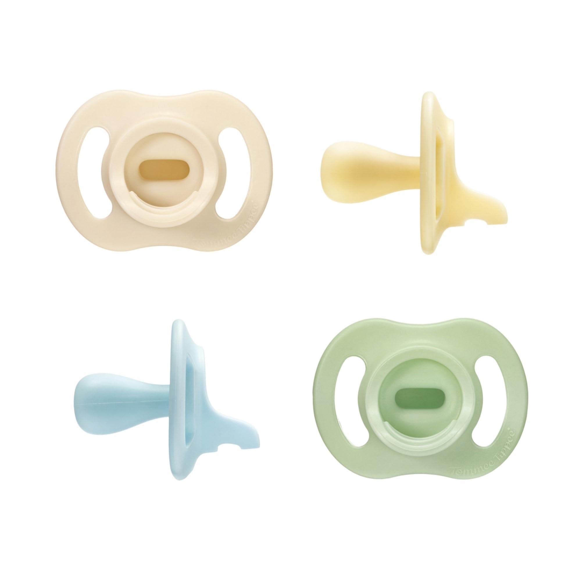 Tommee Tippee Ultra-Light StayPut Pacifier, 0-6 Months, Pack of 4 | One-Piece Si