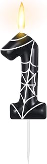 MTLEE Halloween Birthday Candles Spider Number Candle Cake Topper, 1