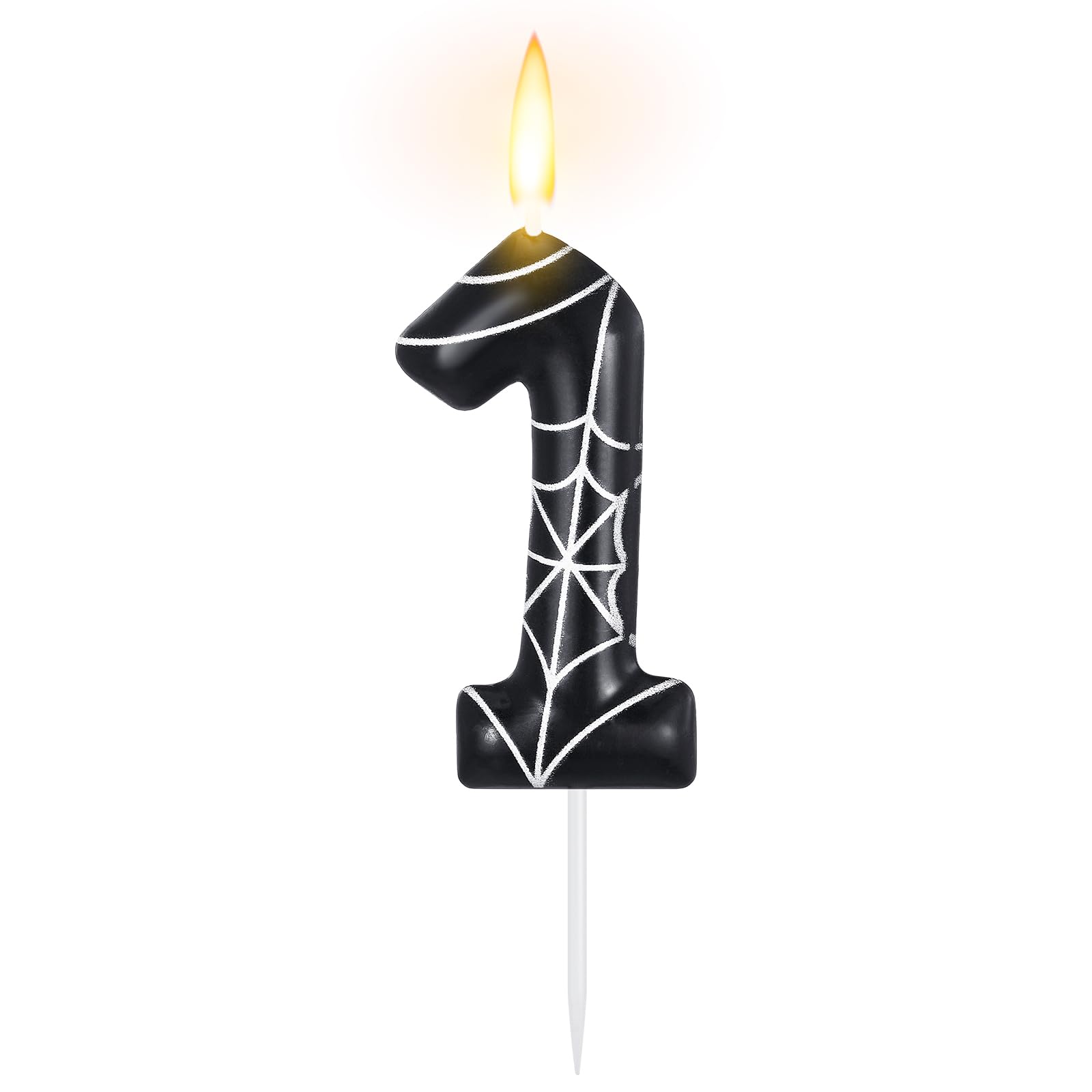MTLEE Halloween Birthday Candles Spider Number Candle Cake Topper, 1
