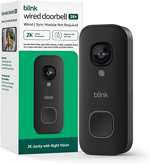 Blink Wired Doorbell 2K+ (newest model) — Head-to-Toe 2K video doorbell, continuous hardwired power, pair with Alexa or Blink Chime (sold separately) required for in-home alerts