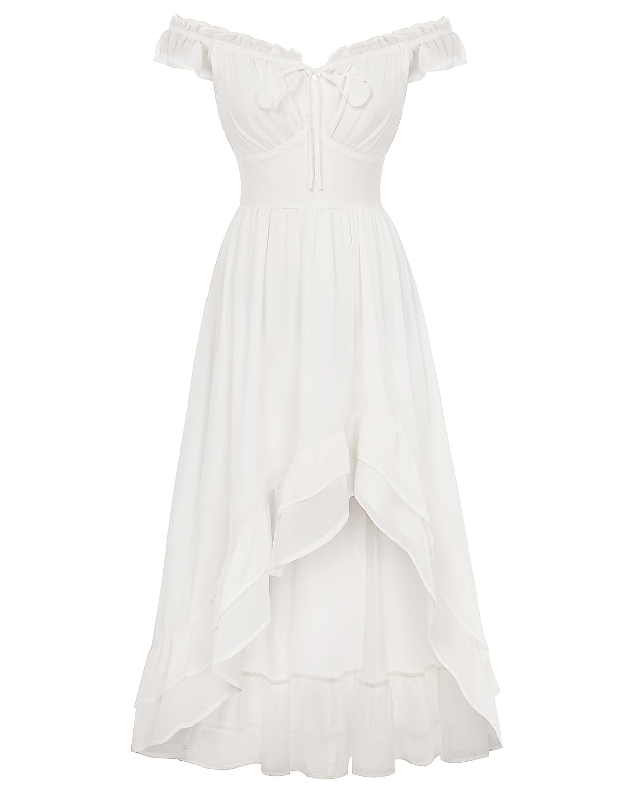 Scarlet Darkness Renaissance Corset Dress Off Shoulder Chiffon Sundress