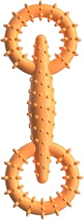 Aggressive Dog Chew Toy, Durable Rubber Teething Toy, Interactive Pet Toy for Large and Small Breeds (Orange)