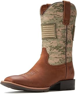 SUREWAY Men's Cowboy Boots, Square Toe Pull On Soft Toe Western Boot